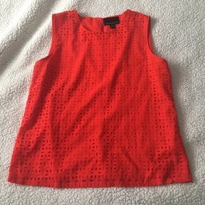 Coral orange cut out detail tank top